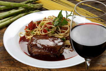 Filet mignon red wine sauce