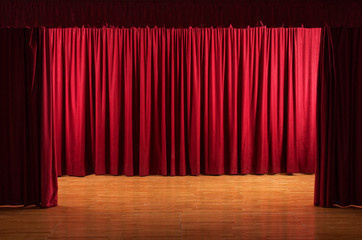The stage - theatrical scene with red curtains