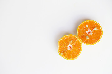 Oranges slice , Slice of fresh oranges against on white background