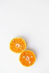 Oranges slice , Slice of fresh oranges against on white background