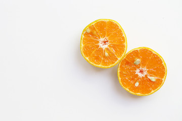 Oranges slice , Slice of fresh oranges against on white background