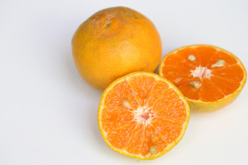 Oranges slice , Slice of fresh oranges against on white background
