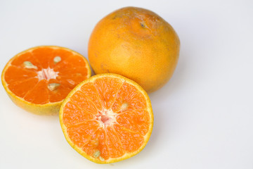 Oranges slice , Slice of fresh oranges against on white background