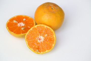 Oranges slice , Slice of fresh oranges against on white background