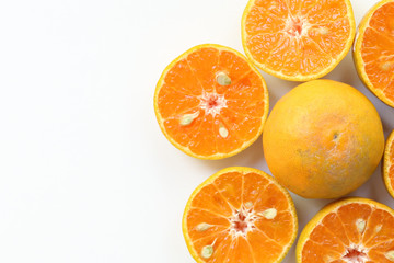 Oranges slice , Slice of fresh oranges against on white background