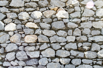 Wall made of granite stones as background