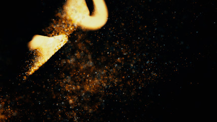 glowing particles, stars and sparkling flow, abstract background with sparkle glitter