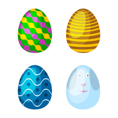Easter eggs spring colorful celebration decoration holiday vector icons.