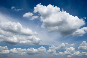 Beautiful clouds in blue sky for background
