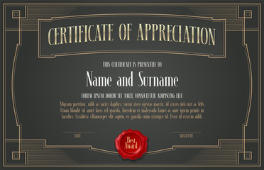 Certificate of appreciation vector design