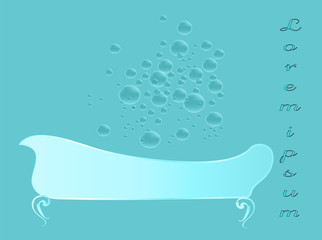 Vector picture with classic bath and bubbles.