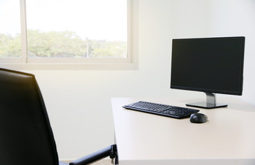 Computer, Desktop PC. for business In modern office.copy space.