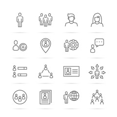 people vector line icons
