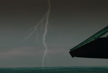 Stormy sky with lightning strike