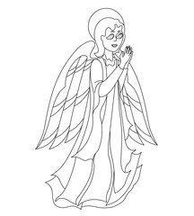 Fototapeta premium Lovely Angel for coloring book