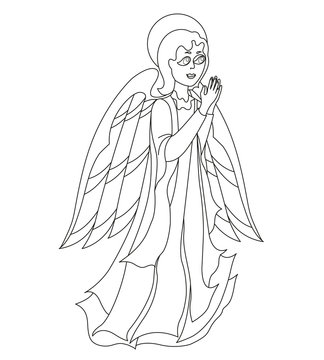 Lovely Angel for coloring book