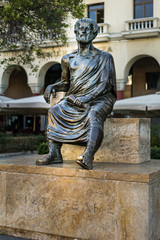 Aristotelis Sculpture at Aristotelous Square, Center of the Thessaloniki city, Greece, with different angle