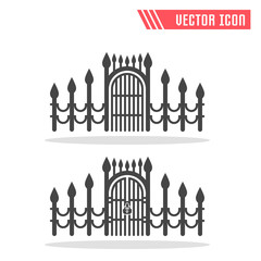 Gate icon. Vector sign symbol. Isolated on white background.