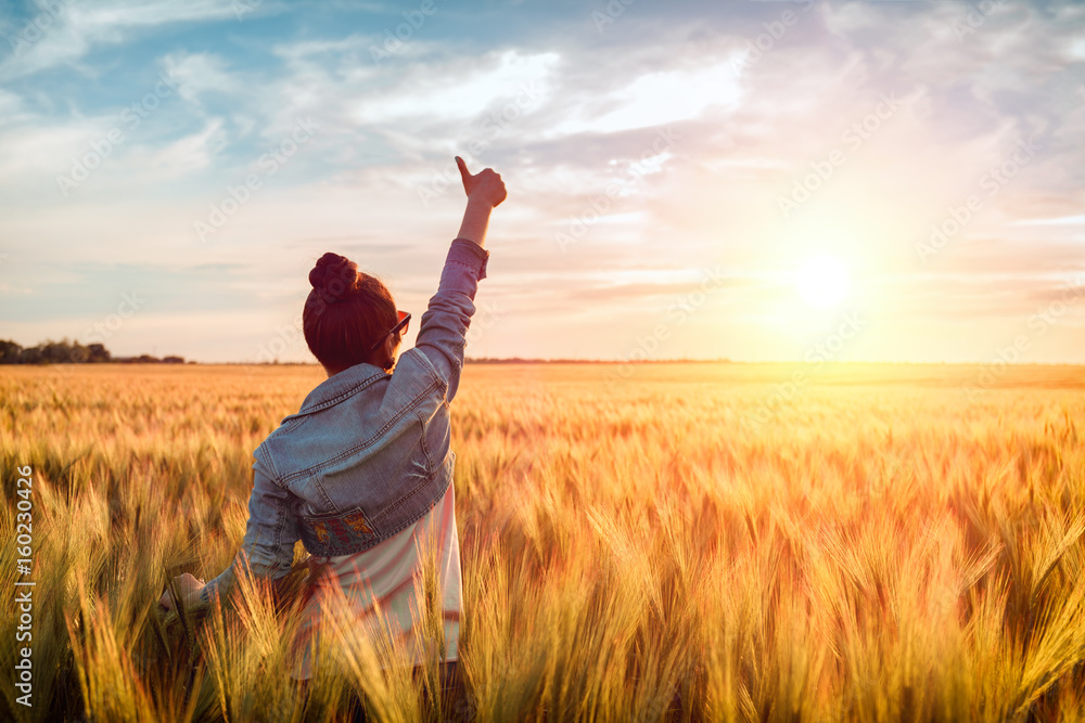 Wall mural outstretched hand and ok sign