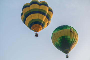 Hot air balloons in flight