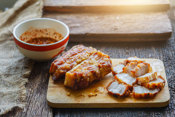 Crispy fried pork cooked hot