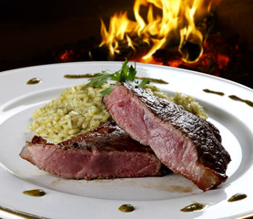Grilled beef steak
