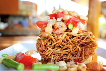 Papaya fried salad  Thai fusion food