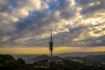 Obraz premium Torre Collserola tower in Tibidabo mountain in Barcelona