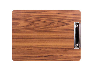 wooden clipboard on white background