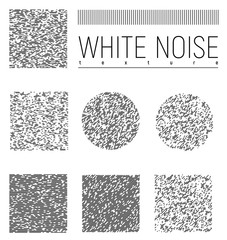 White noise interference textures set