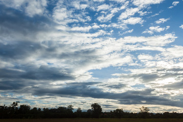Agricultural plots countryside Thailand view / Beautiful clouds