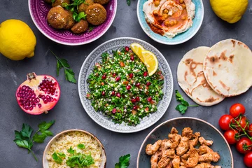 Crédence de cuisine en verre imprimé Plats de repas Middle eastern dishes