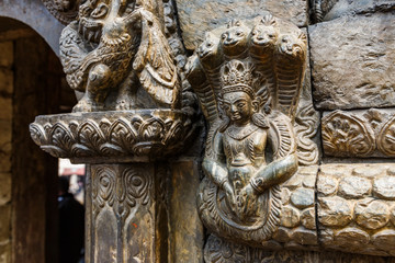 Hindu deity stone relief