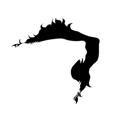 Vector silhouette of animal logo on white background.