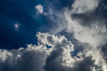 Fototapeta premium dark clouds in bad weather with sunshine