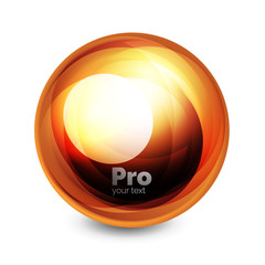 Glass sphere, futuristic abstract element