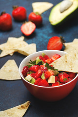 Salsa of strawberry avocado