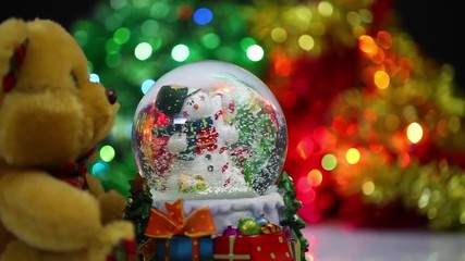 Snowman Sphere On Bokeh Background