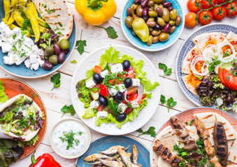 Fototapeta na wymiar Greek food set