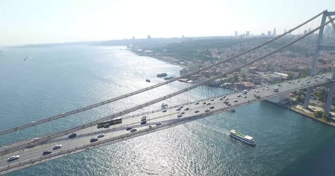 Aerial view of Istanbul Bosphorus Bridge