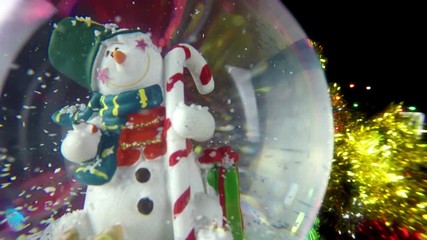 Snowman Sphere On Bokeh Background