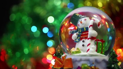 Snowman Sphere On Bokeh Background