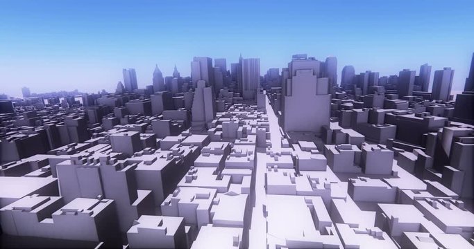 4k abstract urban business construction,flying over 3D Virtual Geometric City Office Buildings,aerial view of NewYork,web tech.