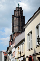 Tower of the church of all saints in Gliwice, Poland