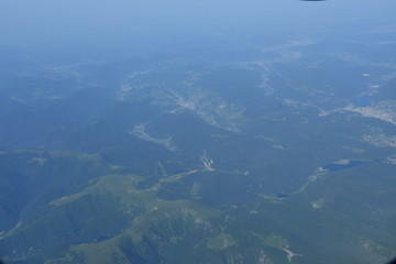 sky earth view from the airplane