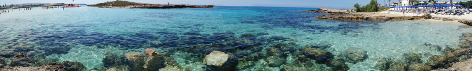 panorama beach coast landscape mediterranean sea Cyprus island