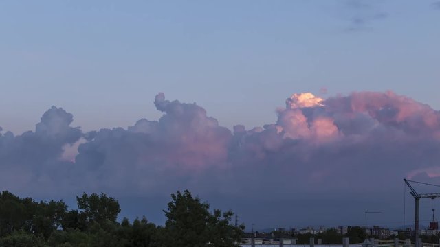 4K Timelapse: Purple Clouds at Sunset, Parma, Italy