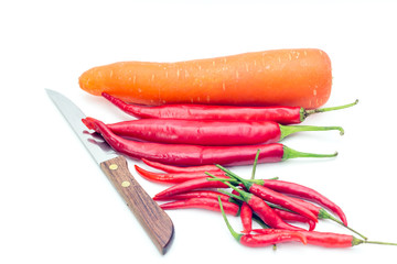 material carrot and red chili for cooking 