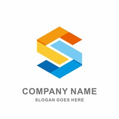 Monogram Letter S Geometric Infinity Square Hexagon Technology Computer Business Company Stock Vector Logo Design Template