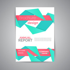Commercial annual report template. Abstract business brochure.